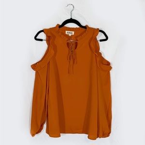 Rust colored off the shoulder top